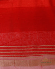 Load image into Gallery viewer, Red Handwoven Pure Dupion Silk Unstitched Suit Set
