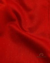 Load image into Gallery viewer, Red Handwoven Pure Dupion Silk Unstitched Suit Set
