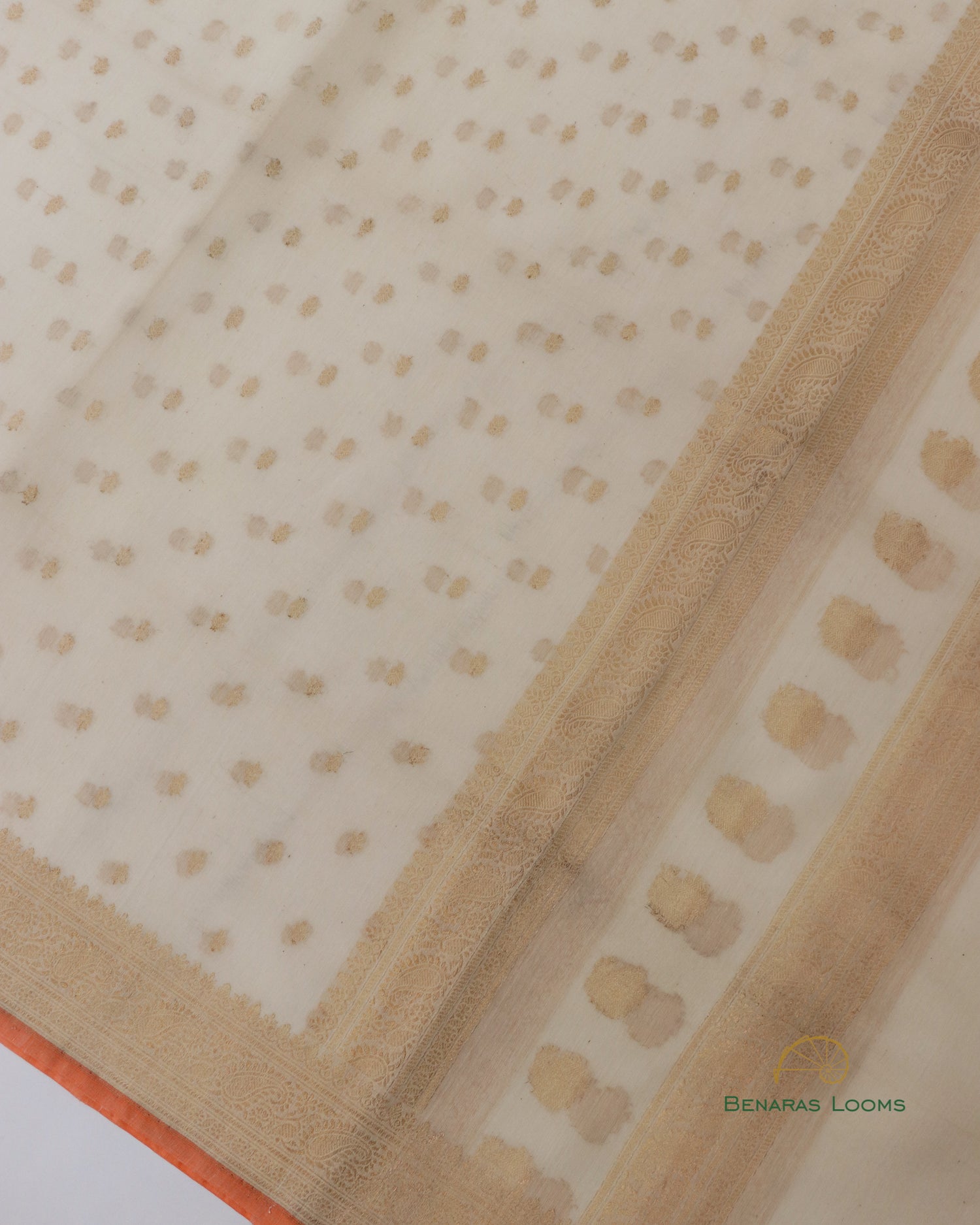 Dyeable White Handwoven Pure Kataan Silk Banarasi Dupatta