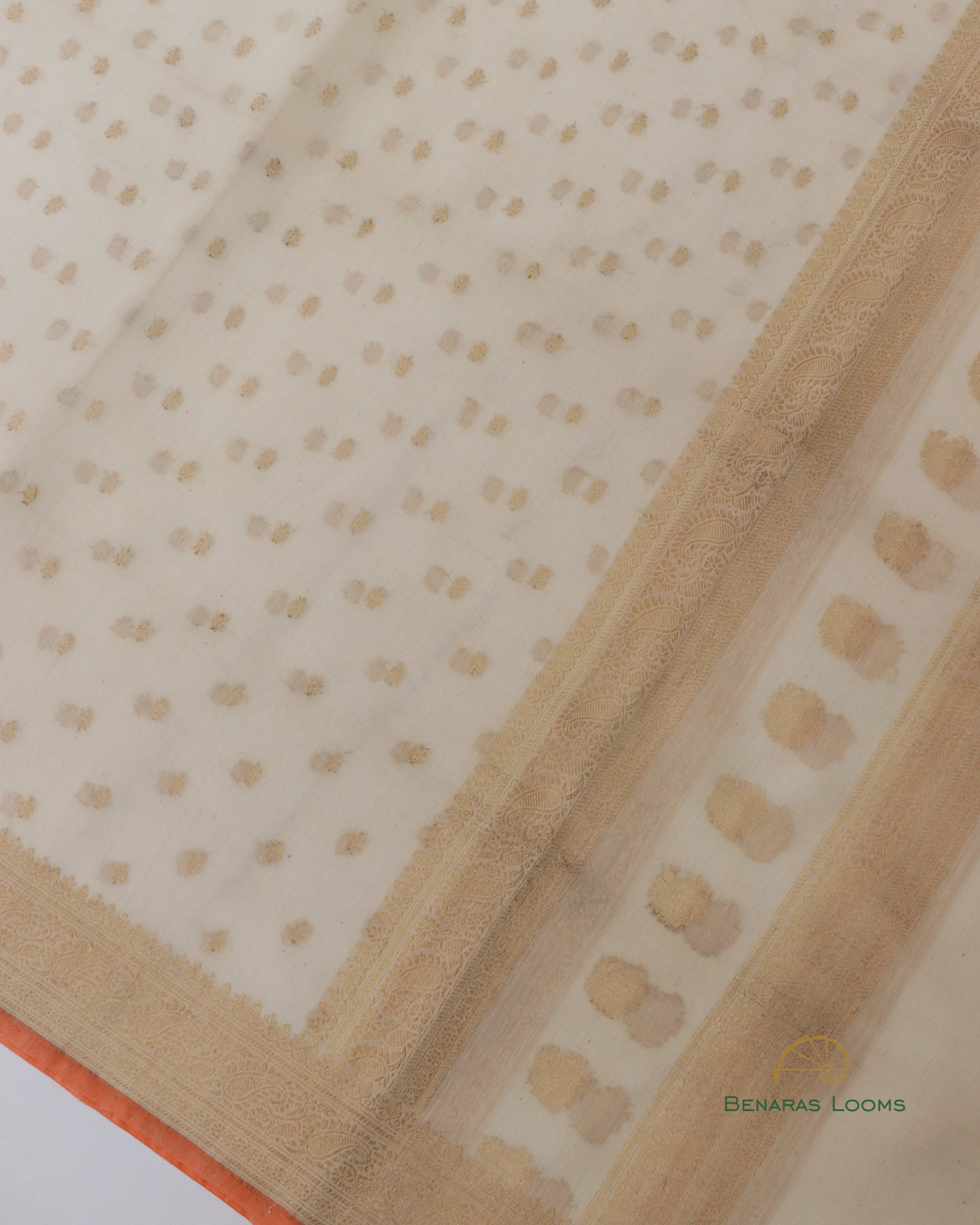 Dyeable White Handwoven Pure Kataan Silk Banarasi Dupatta