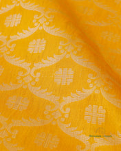 Load image into Gallery viewer, Yellow Handwoven Kataan Silk Benarasi Dupatta
