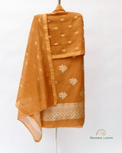 Load image into Gallery viewer, Mustard Handwoven Cotton Unstitched Suit Set
