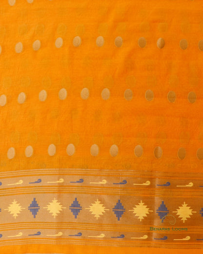 Haldi Yellow Paithani Unstitched Suit Set