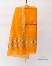 Load image into Gallery viewer, Haldi Yellow Paithani Unstitched Suit Set
