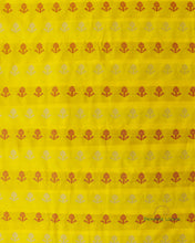 Load image into Gallery viewer, Yellow Handwoven Pure Kataan Silk Fabric
