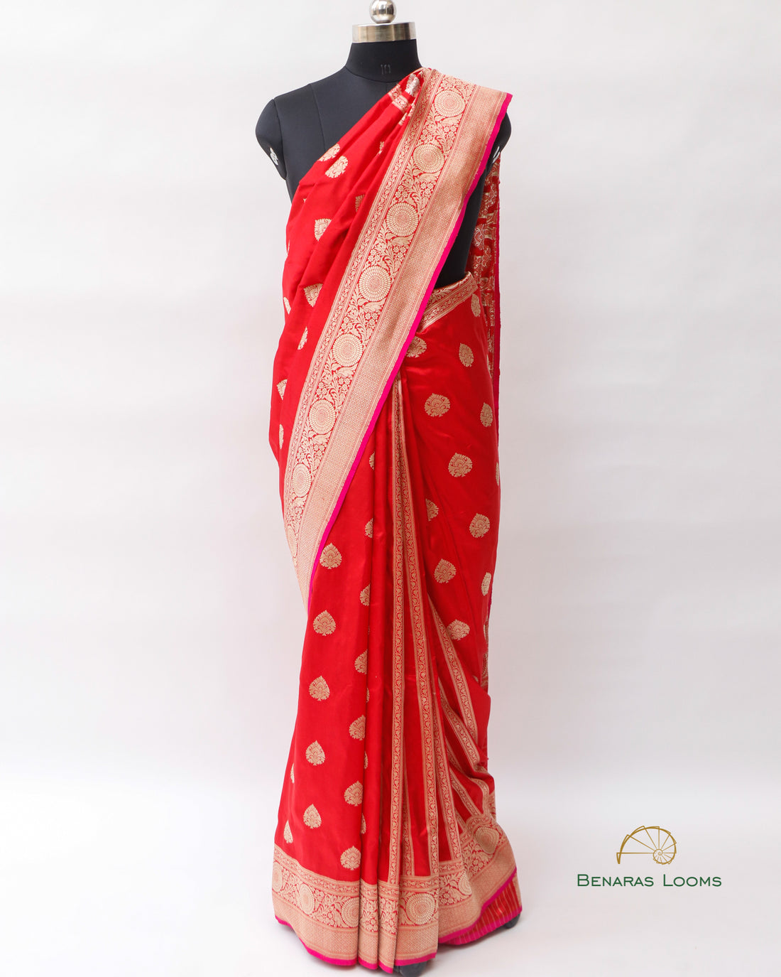 Red Handwoven Pure Kataan Silk Kadhua Jaal Benarasi Saree