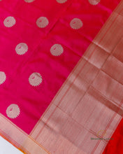 Load image into Gallery viewer, Pink Handwoven Pure Kataan Silk Kadhua Buti Banarasi Dupatta
