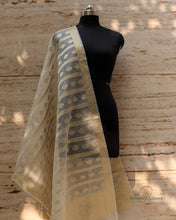 Load image into Gallery viewer, Handwoven Pure Kora Silk Handwoven Benarasi Dyebale Dupatta
