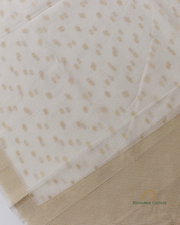 Handwoven Pure Chanderi Silk Dyeable Cutwork Banarasi Dupatta