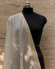 Load image into Gallery viewer, Handwoven Pure Chanderi Silk Dyeable Cutwork Banarasi Dupatta
