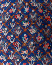 Load image into Gallery viewer, Blue Digital Printed Butidar Handwoven Pure Chiniya Silk Fabric
