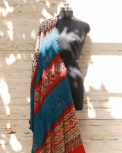 Load image into Gallery viewer, Blue Handwoven Pure Silk Bandhani Dupatta
