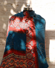 Load image into Gallery viewer, Blue Handwoven Pure Silk Bandhani Dupatta
