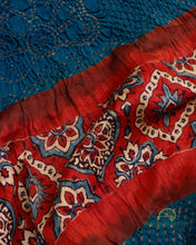 Load image into Gallery viewer, Blue Handwoven Pure Silk Bandhani Dupatta
