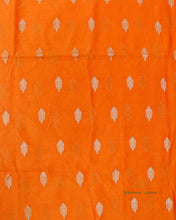 Load image into Gallery viewer, Orange Handwoven Chanderi Silk Unstitched Suit Set
