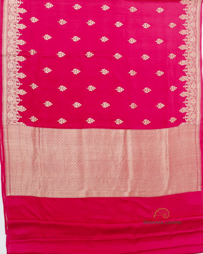 Red Handwoven Pure Satin Silk Banarasi Saree