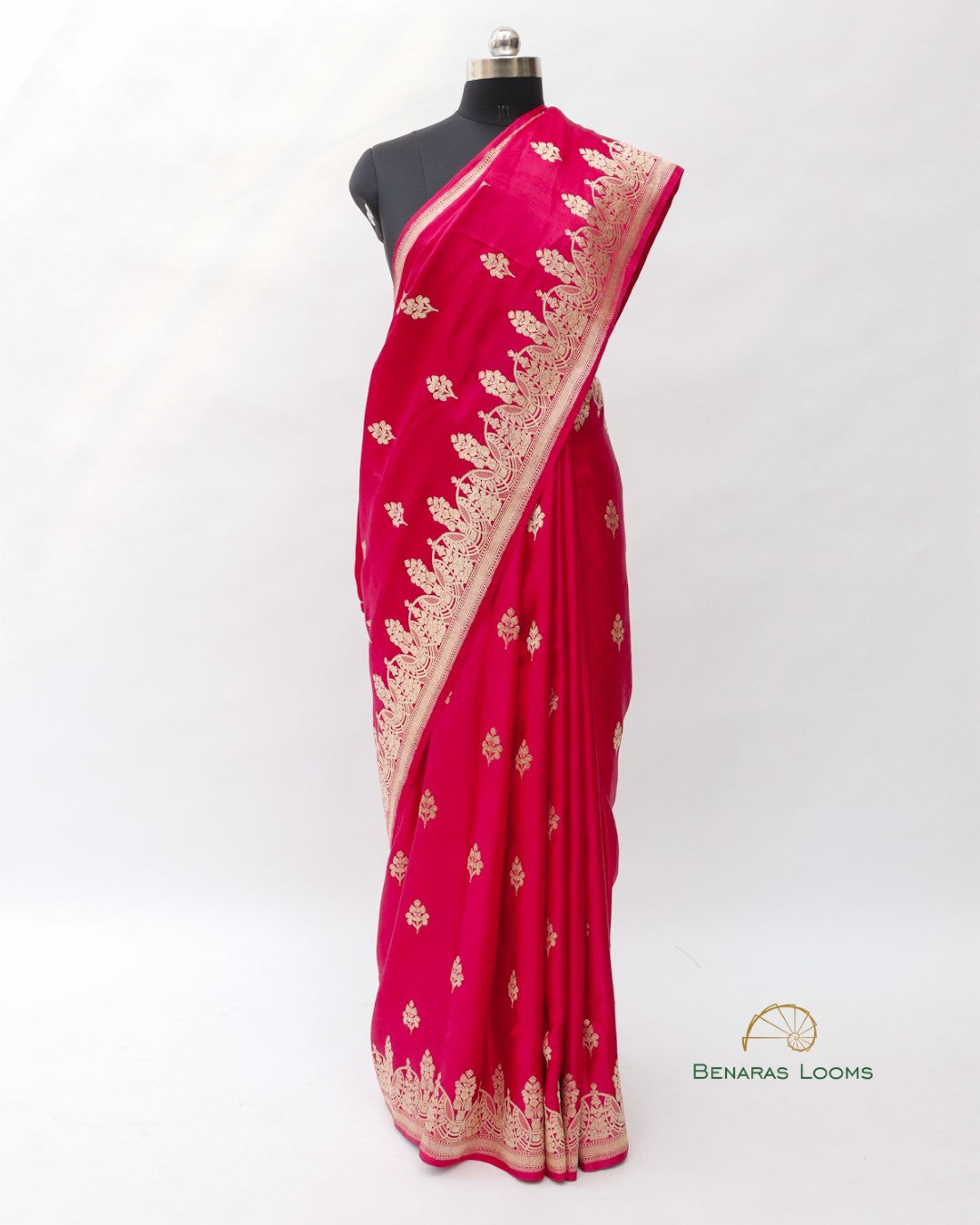 Red Handwoven Pure Satin Silk Banarasi Saree