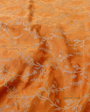 Load image into Gallery viewer, Orange Handwoven Pure Silk Shikargah Banarasi Saree
