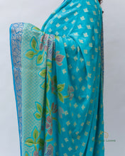 Load image into Gallery viewer, Blue Handwoven Pure Khaddi Georgette Banarasi Dupatta
