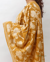 Load image into Gallery viewer, Mustard Handwoven Pure Munga Silk Jaal Banarasi Dupatta
