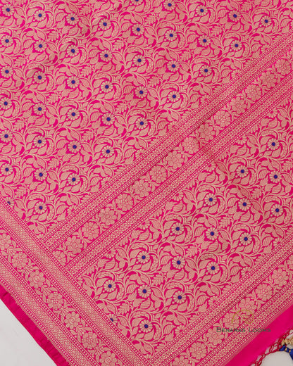 Pink Brocade Handwoven Pure Kataan Silk Benarasi Saree