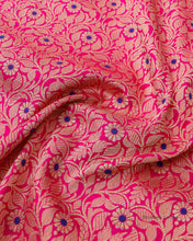 Load image into Gallery viewer, Pink Brocade Handwoven Pure Kataan Silk Benarasi Saree
