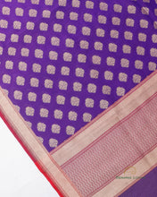 Load image into Gallery viewer, Purple Pure Kataan Kora Silk Handwoven Benarasi Dupatta
