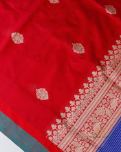 Load image into Gallery viewer, Red Pure Kataan  Silk Kadhua Buti Dupatta with Satin Border
