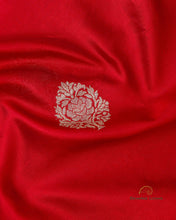 Load image into Gallery viewer, Red Pure Kataan  Silk Kadhua Buti Dupatta with Satin Border
