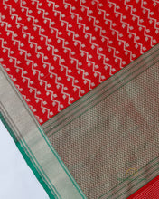 Load image into Gallery viewer, Red Handwoven Pure Kataan Silk Banarasi Dupatta
