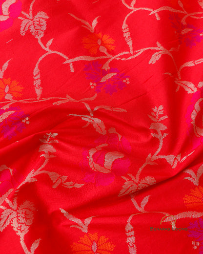 Red Handwoven Pure Kataan Silk Dupatta