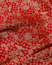 Load image into Gallery viewer, Red Handwoven Pure Kataan Silk Brocade Shikargah Dupatta
