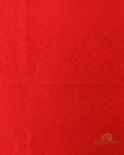 Red Handwoven Munga Silk Banarasi Unstitched Suit Set