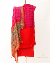 Load image into Gallery viewer, Handwoven Pure Silk Banarasi Unstitched Suit Set
