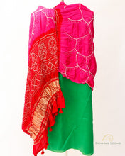 Load image into Gallery viewer, Green Handwoven Pure Silk Banarasi Unstitched Suit Set
