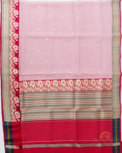 Load image into Gallery viewer, Pink Handwoven Pure Kora Silk Banarasi Saree

