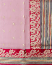 Load image into Gallery viewer, Pink Handwoven Pure Kora Silk Banarasi Saree
