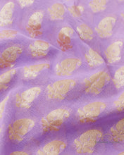 Load image into Gallery viewer, PRE-ORDER:Lavender Pure Georgette Silk Handwoven Banarasi saree
