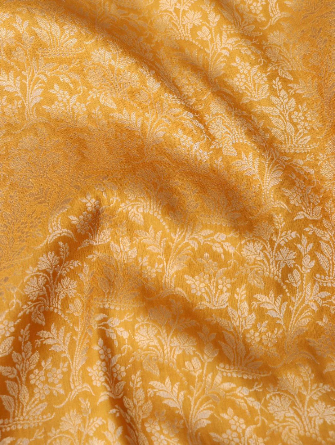 Yellow Handwoven Pure Kataan Kadhiyal Banarasi Saree