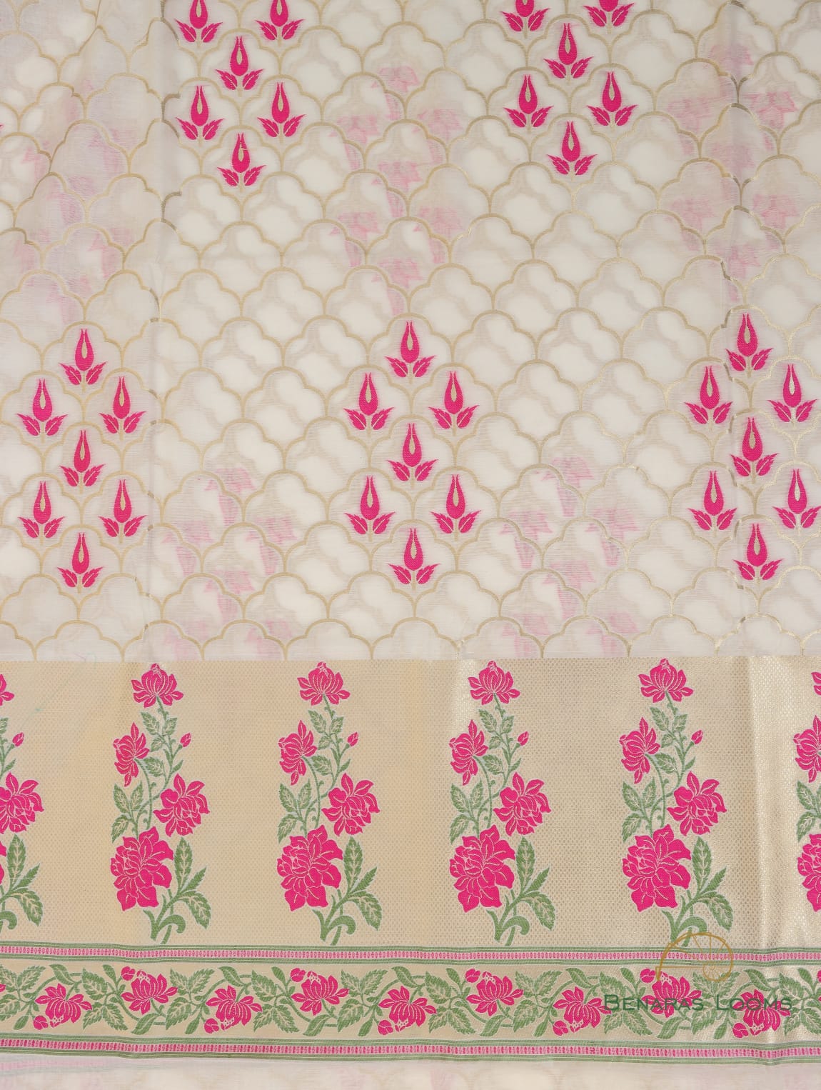 Dyeable Handwoven Pure Kora Cotton Banarasi Suit Fabric