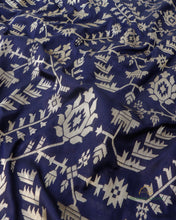 Load image into Gallery viewer, Dark Navy Blue Handwoven Pure Kataan Silk Brocade Jaal Benarasi Saree.
