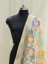 Load image into Gallery viewer, Cream Organza Net Banarasi Handwoven Dupatta
