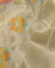 Load image into Gallery viewer, Cream Organza Net Banarasi Handwoven Dupatta
