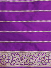 Load image into Gallery viewer, PRE-ORDER:Purple Handwoven Pure Kataan Silk Banarasi Saree With Meenakari
