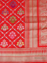 Load image into Gallery viewer, PRE-ORDER - Red Handwoven Pure Kataan Silk Kadhua Jangla Banarasi Saree
