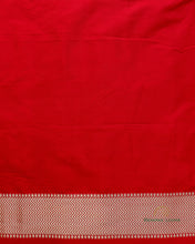 Load image into Gallery viewer, Red Handwoven Pure Kataan Silk Shikaargah Brocade Jaal Benarasi Saree.
