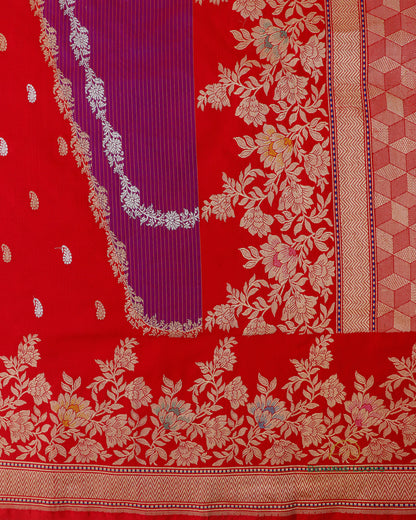 Rangkaat Handwoven Pure Kataan Silk Kadhua Benarasi Saree