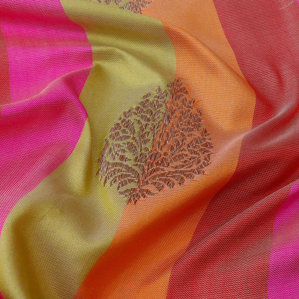 Handwoven Pure Kataan Silk Kadhua Buti Banarasi Rangkat Saree