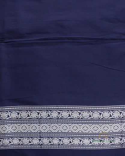 Navy Blue Handwoven Pure Silk Shikargah Banarasi Saree