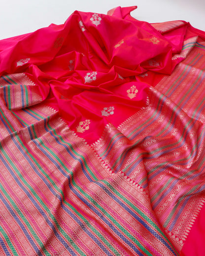 Handwoven Pure Kataan Silk Kadhua Buti Banarasi Saree